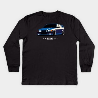 E36 Bimmer minimalist style Kids Long Sleeve T-Shirt